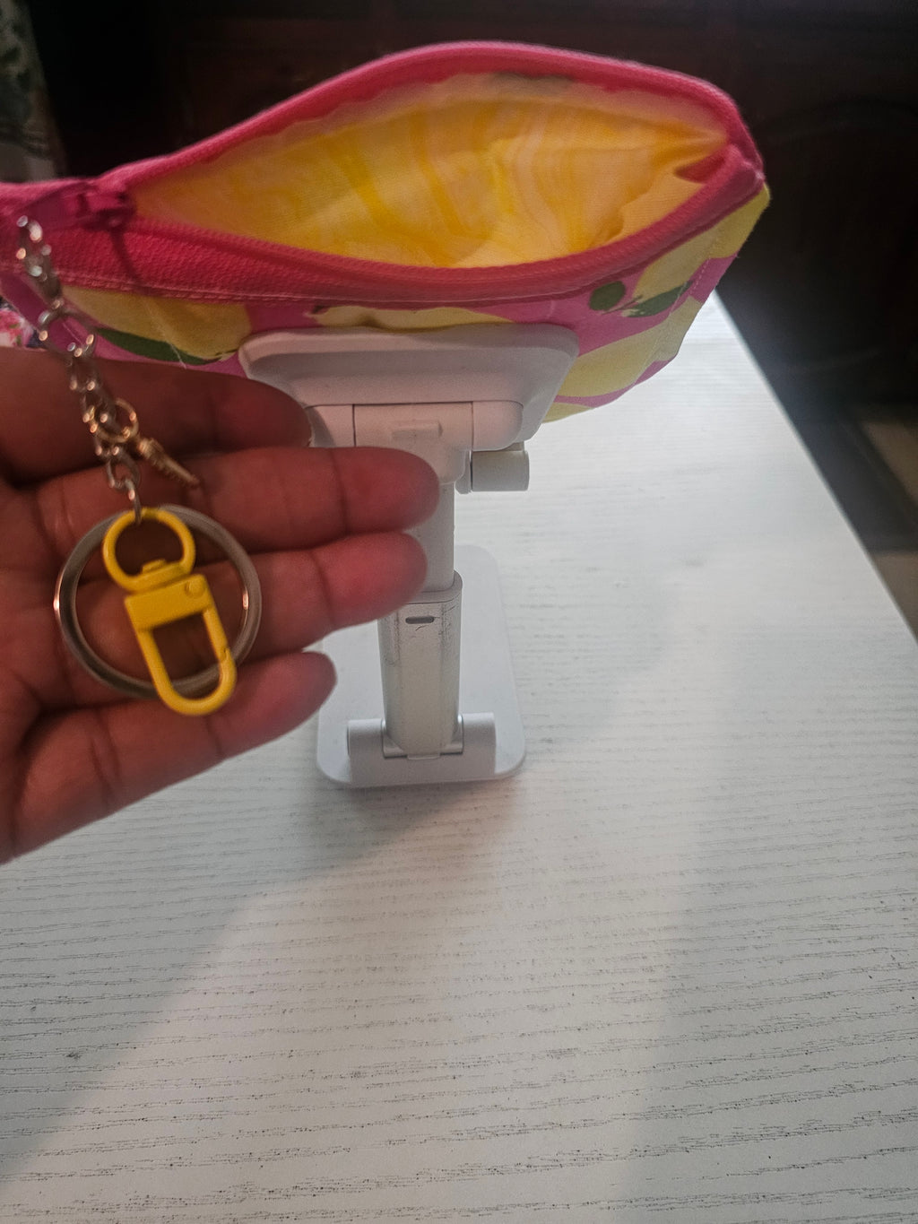 Lemon squeezed keychain wallet