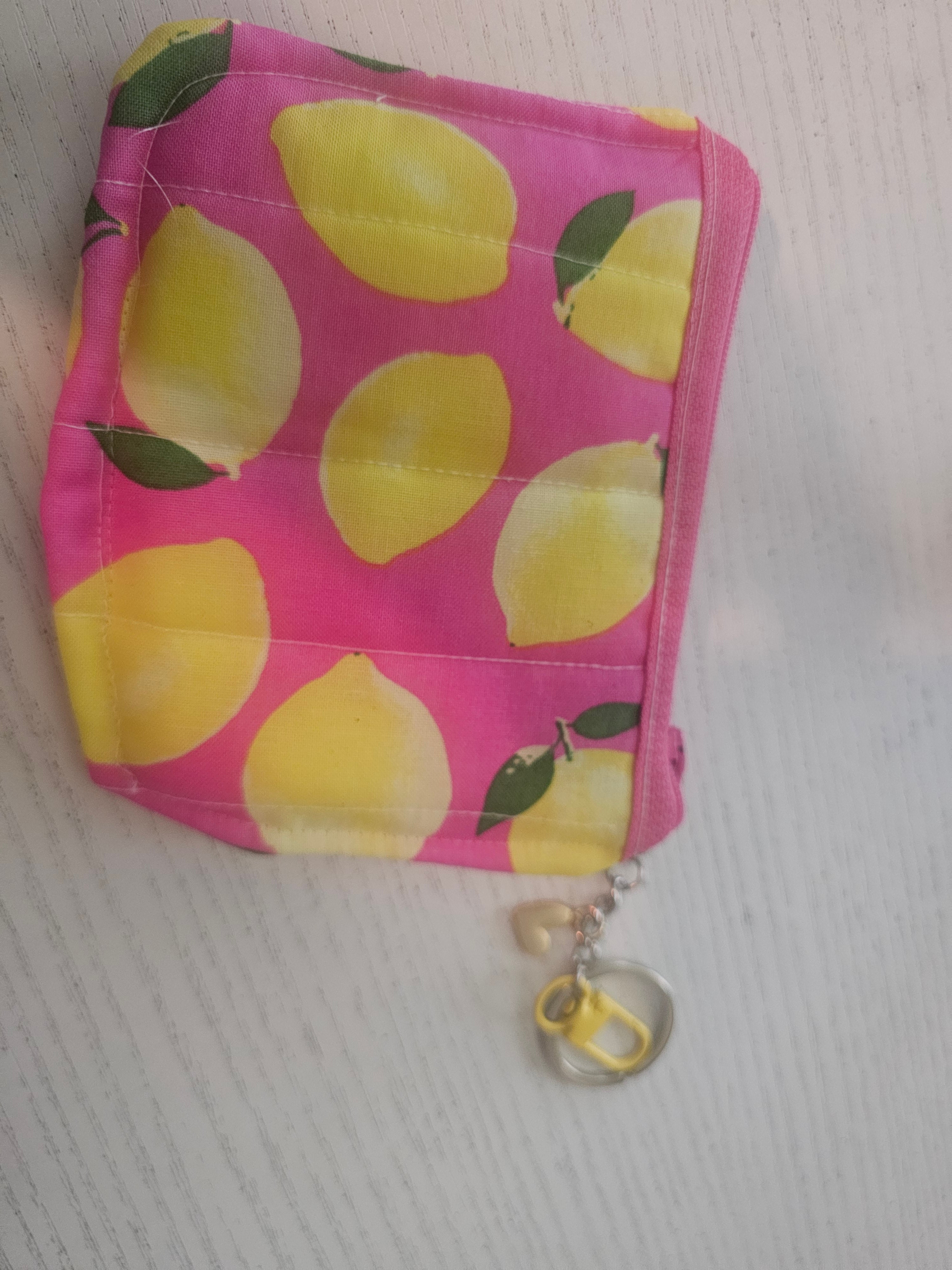 Lemon squeezed keychain wallet