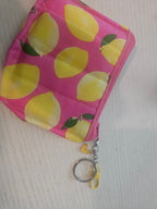 Lemon squeezed keychain wallet