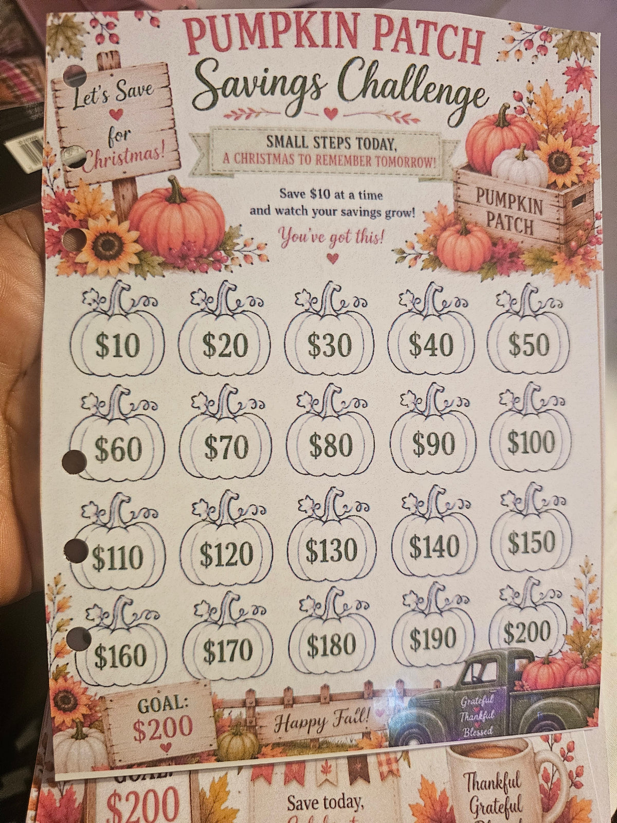 Fall savings challenges