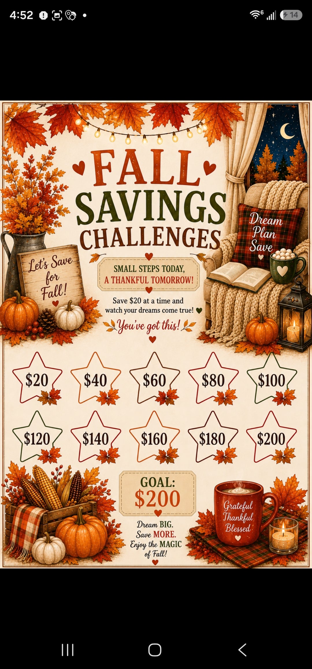 Fall savings challenges