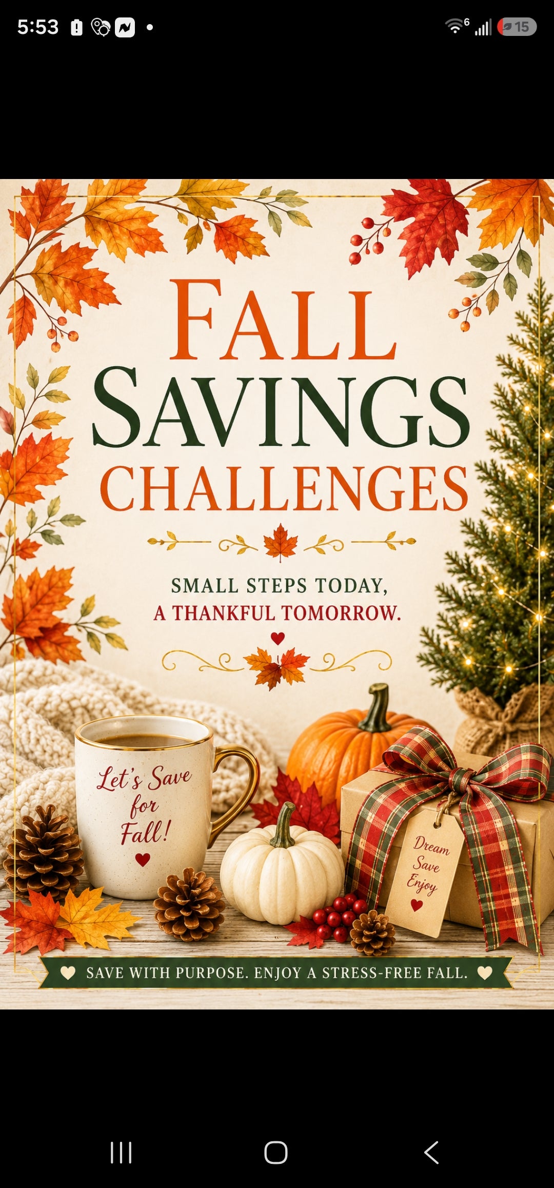 Fall savings challenges