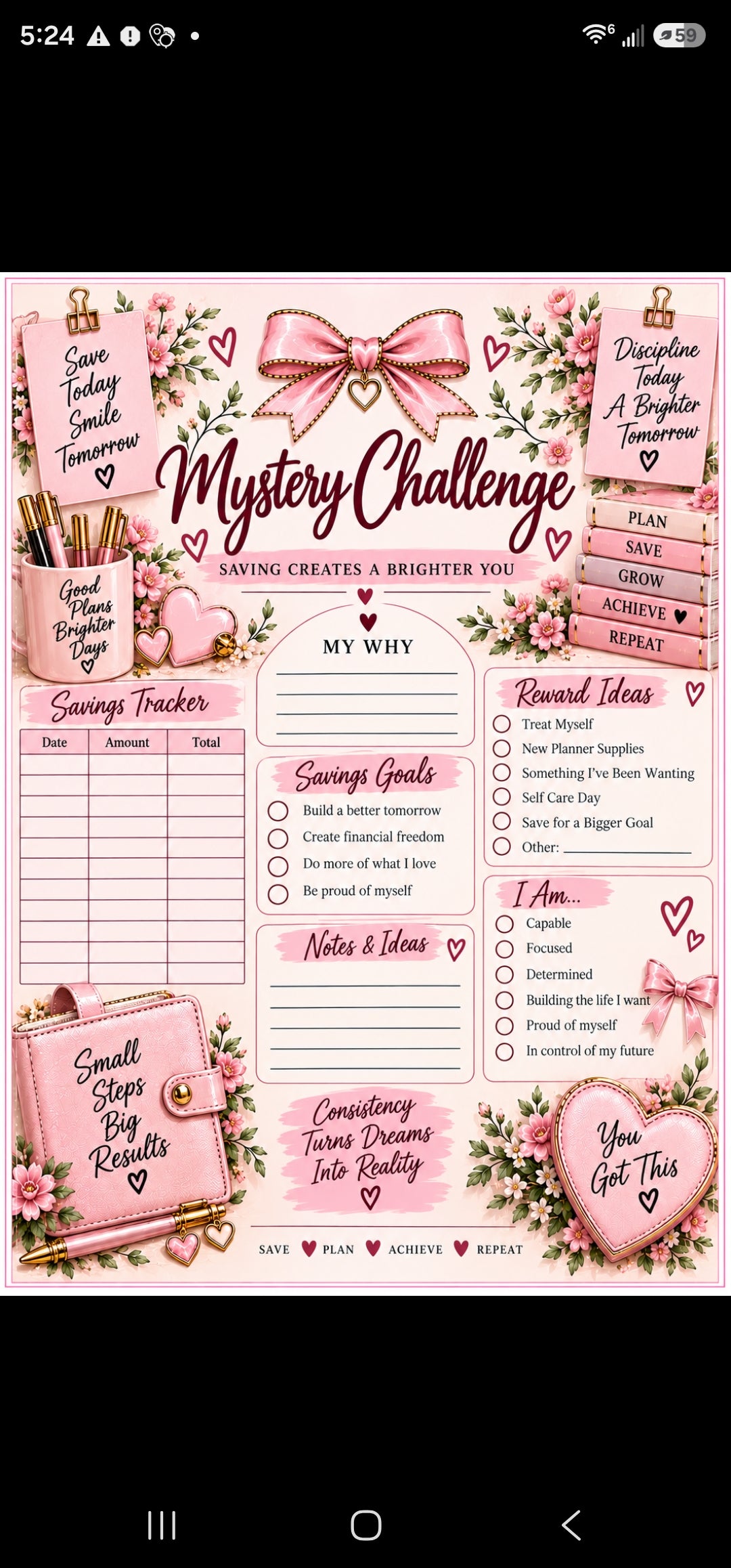 Mystery saving challenge
