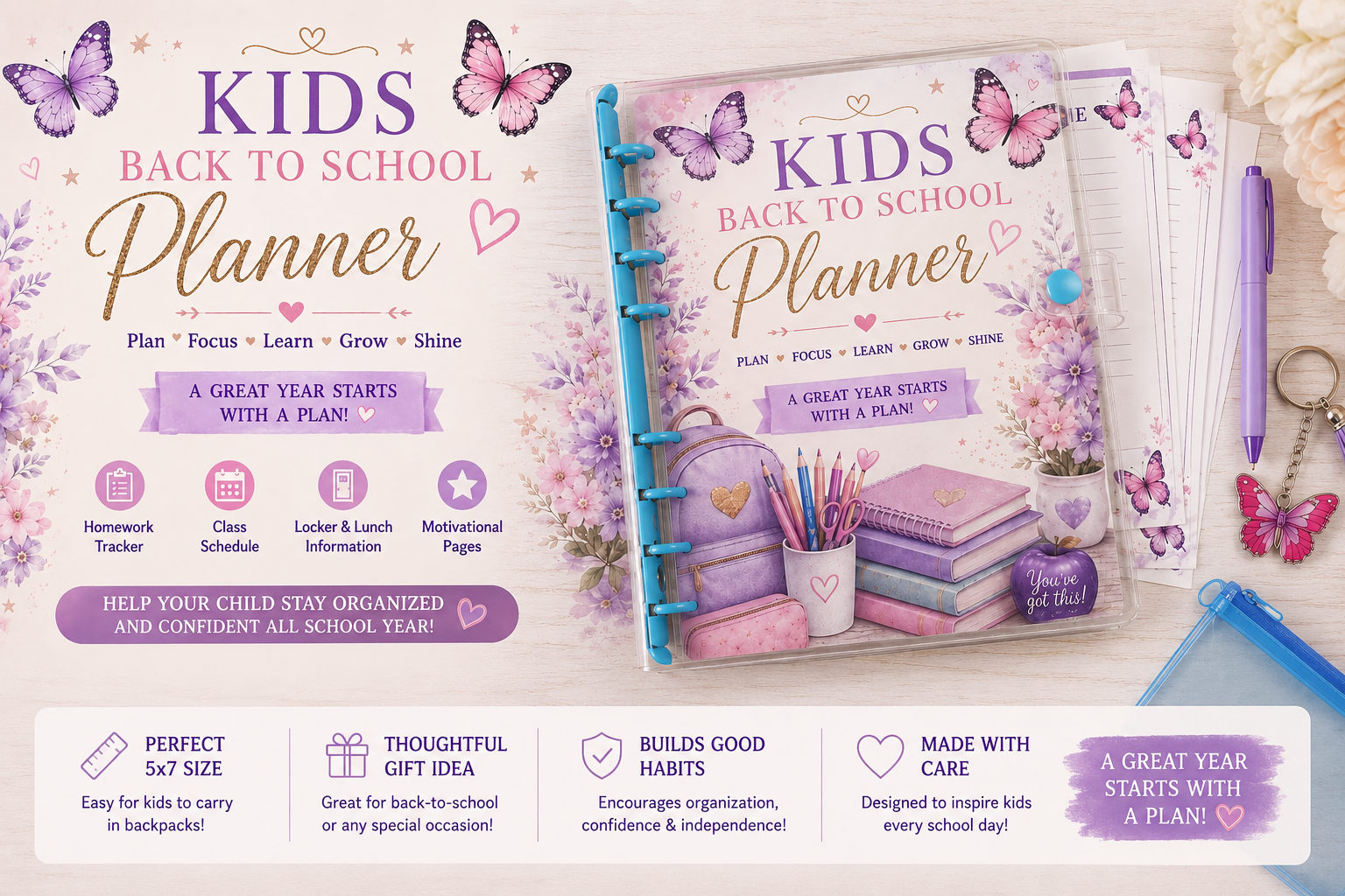 Kids back to school planner